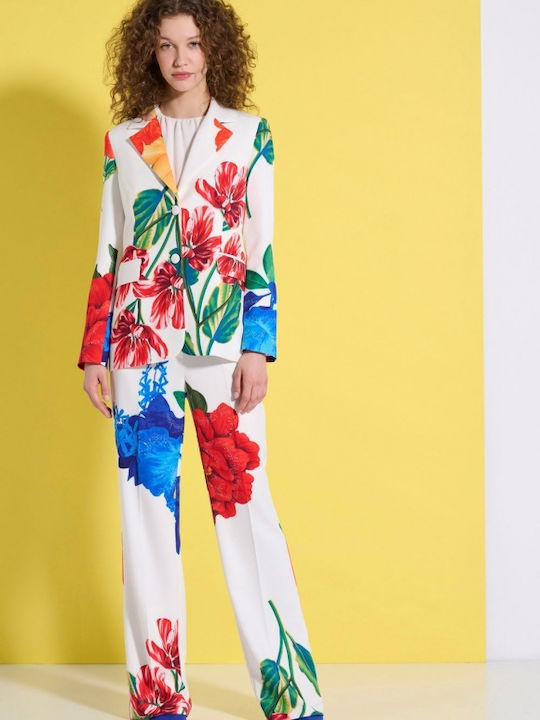 Matis Fashion Long Women's Blazer Floral