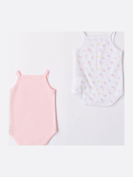 iDO Set Baby Bodysuits White-Pink