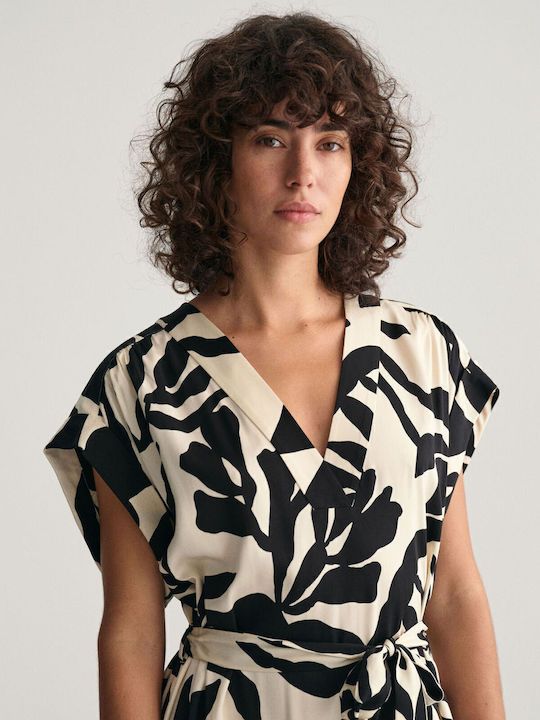 Summer Midi Dress Black/White