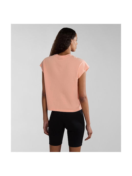 Napapijri Damen Bluse Baumwolle Ärmellos Rosa