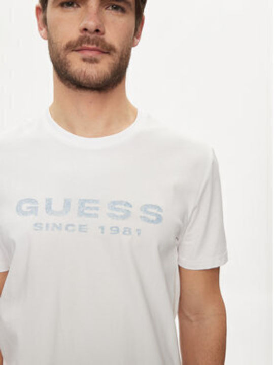 Guess J1314 Tricou pentru bărbați cu mâneci scurte White