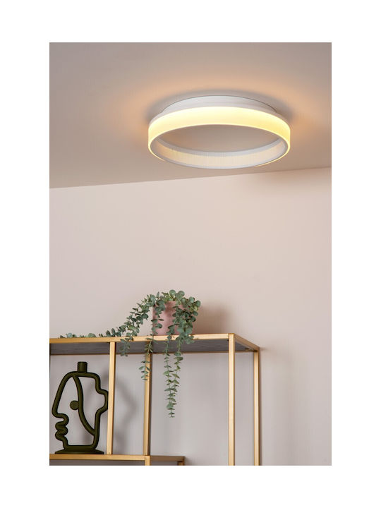 Lucide Lightning Φωτιστικό Πλαφονιέρα Οροφής 40εκ. Λευκή με Ενσωματωμένο LED