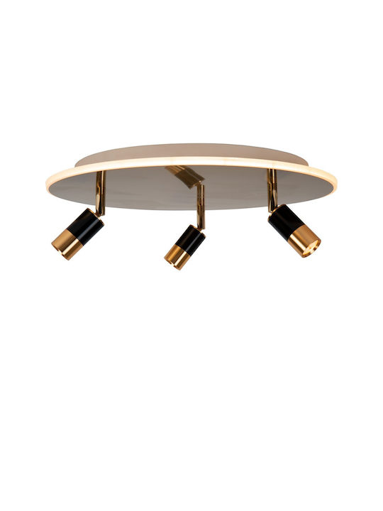 Lucide Lightning Light fixture Ceiling Mount Light Gold with Integrated LED