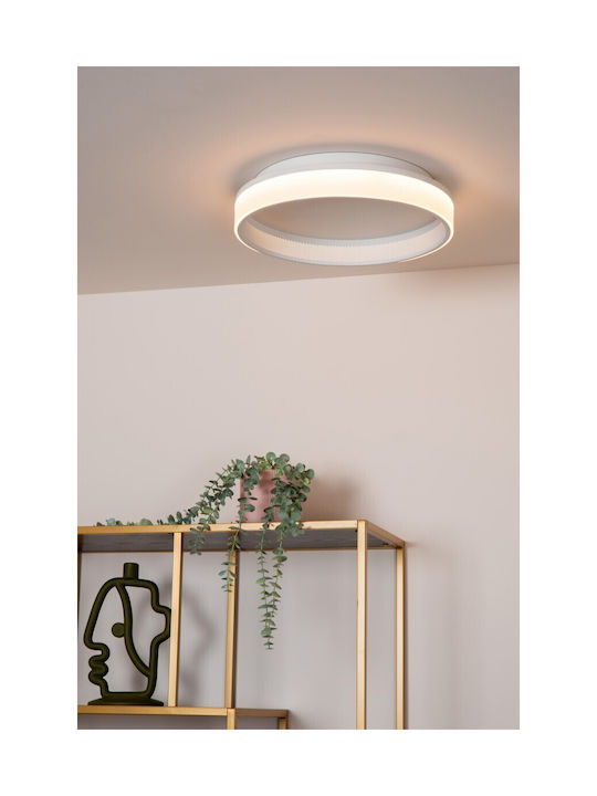 Lucide Lightning Φωτιστικό Πλαφονιέρα Οροφής 40εκ. Λευκή με Ενσωματωμένο LED