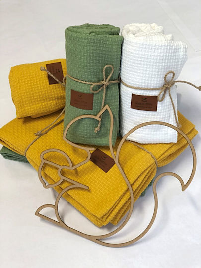 F&L Decke Wickeltücher für Kinderzimmer Waffel Khaki 94x114cm