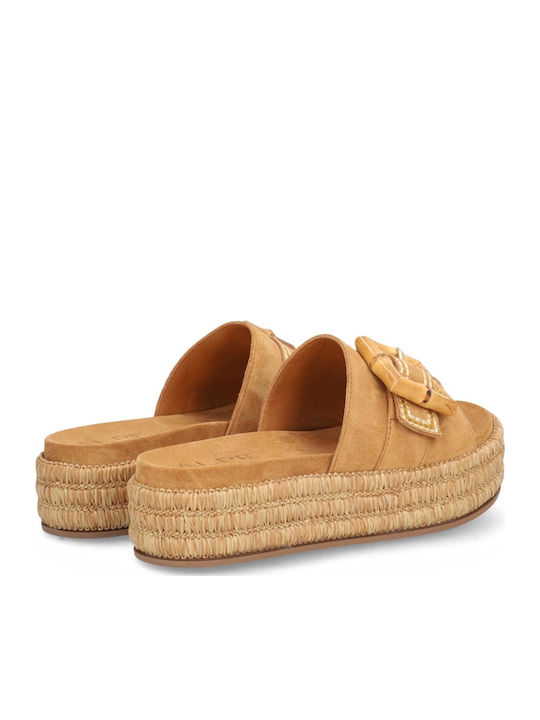 Flache Sandalen für Damen in Beige Farbe
