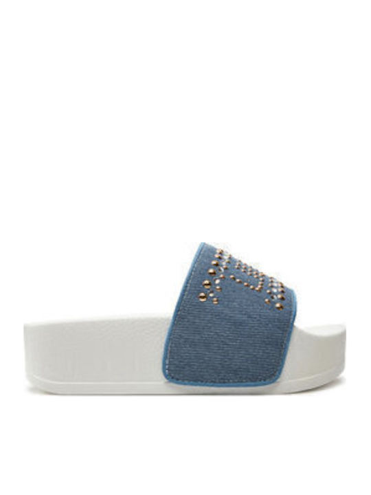 Mykonos 02 Flache Sandalen für Damen in Blau Farbe