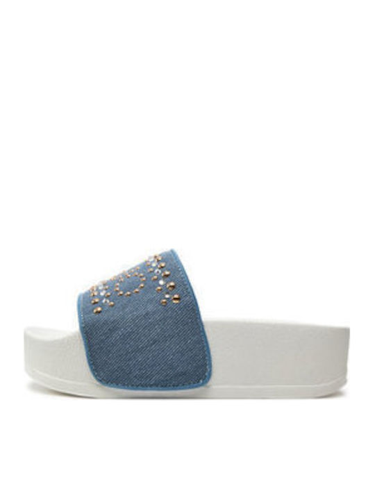 Mykonos 02 Flache Sandalen für Damen in Blau Farbe
