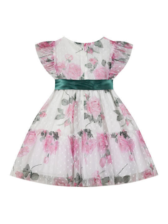 Boutique Kids Dress Tulle Floral White