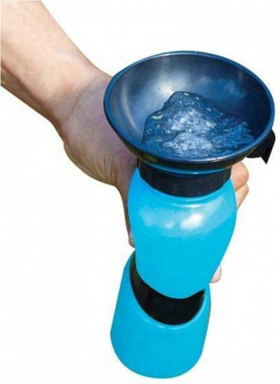 Aqua Plastic Sticlă Apă pentru Câine & Pisică 500ml în Culoare Albastru