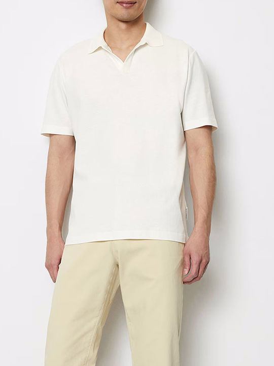 Marc O'Polo Herren Kurzarmshirt Polo offwhite