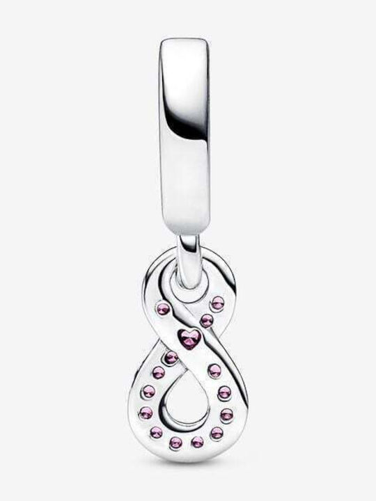 Pandora Funkelnder Infinity Anhänger mit Steinen aus Silber Rosa