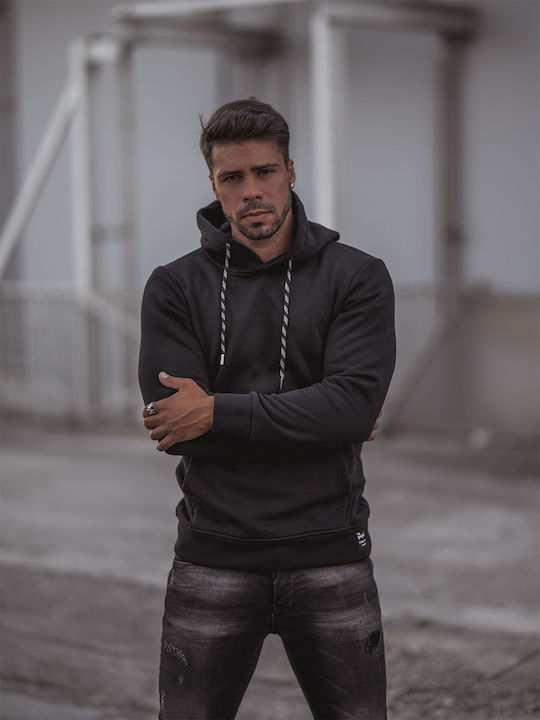 Yolofashion Herren Sweatshirt mit Kapuze black