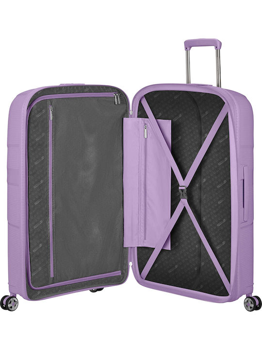 American Tourister Starvibe Spinner Exp 77 Large Hard Suitcase Digital Lavender with 4 Wheels Height 77cm