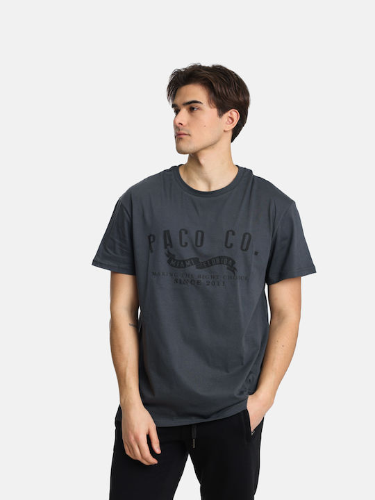 Paco & Co T-shirt Bărbătesc cu Mânecă Scurtă Gri