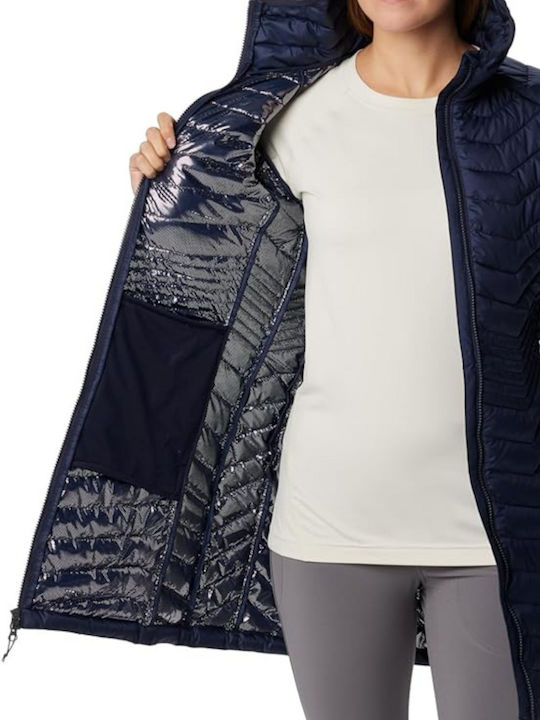 Columbia Kurz Damen Puffer Jacke für Winter Marineblau