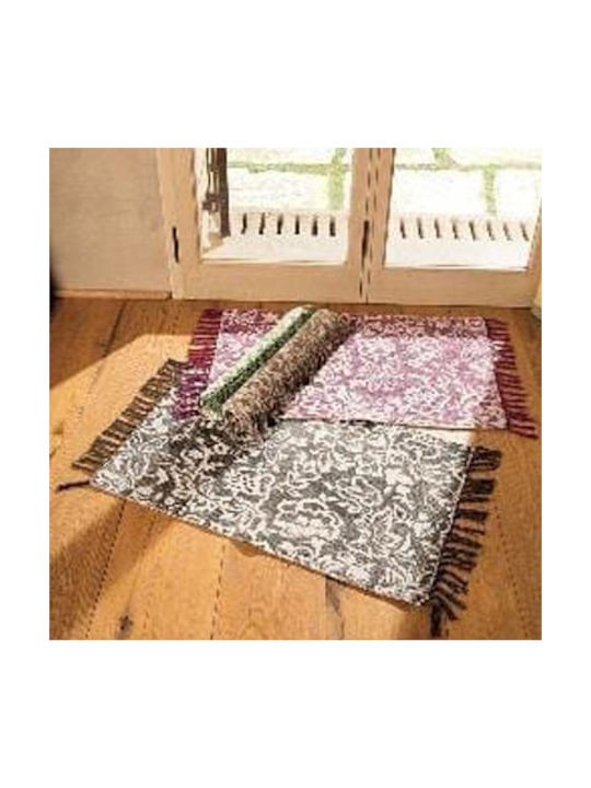 Amo La Casa Tonal Rug Rectangular Cotton with Fringes Purple