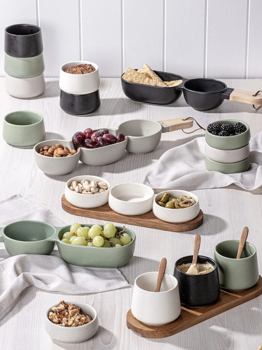 Ladelle Κεραμική Ορντεβιέρα 2 Θέσεων Μαύρη Π34.5xΜ9.5xΥ4.8cm