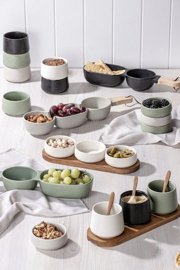 Ladelle Κεραμική Ορντεβιέρα 2 Θέσεων Μαύρη Π34.5xΜ9.5xΥ4.8cm