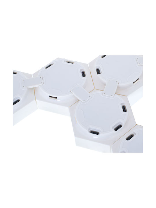 Διακοσμητικό Φωτιστικό LED Hexagon 5τμχ 9εκ.