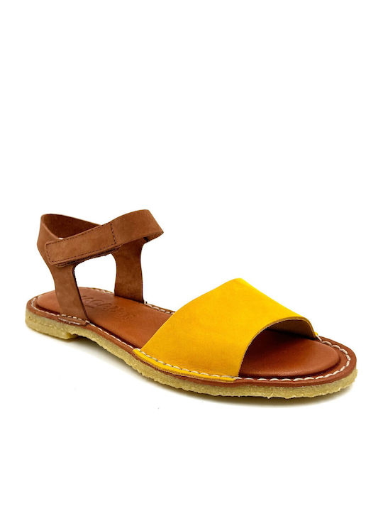 Sandale Casual Damă de Piele Galbene