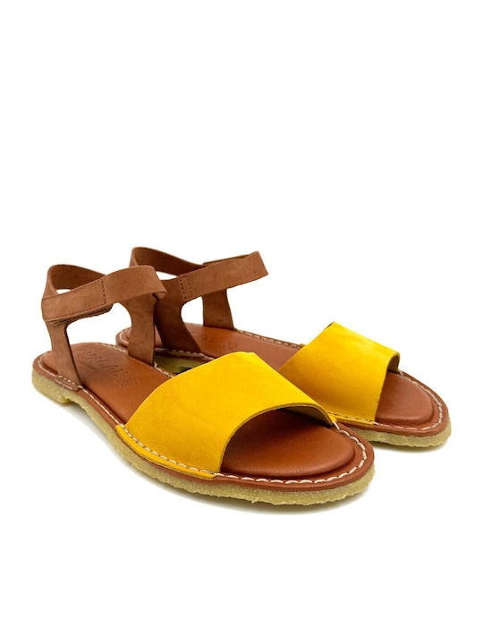 Sandale Casual Damă de Piele Galbene