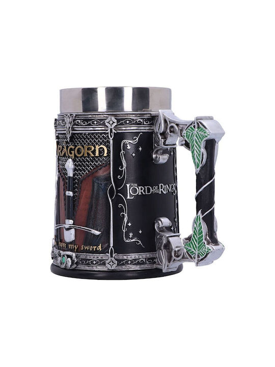 Nemesis Now Lord Rings Tankard Чаша за Бира от Неръждаема Стомана в Сив Цвят
