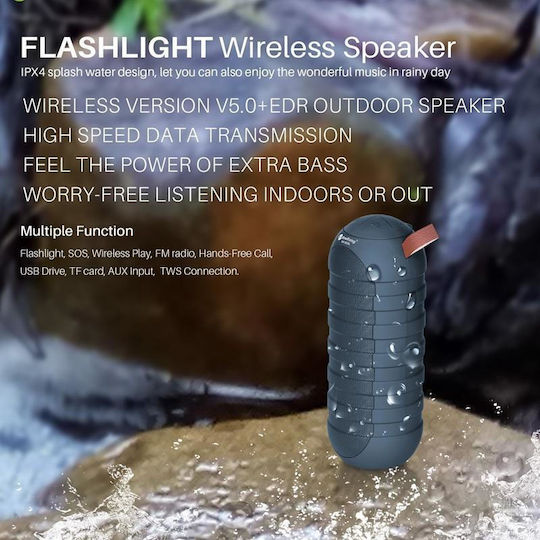 New Rixing Bluetooth Portable Speaker 3W with Radio and Battery Life up to 5 Hours Black NR-3025L