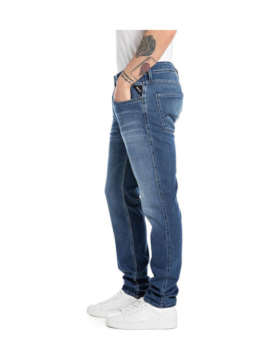 Men's Jeans Pants Elastic with Slim Fit Blue