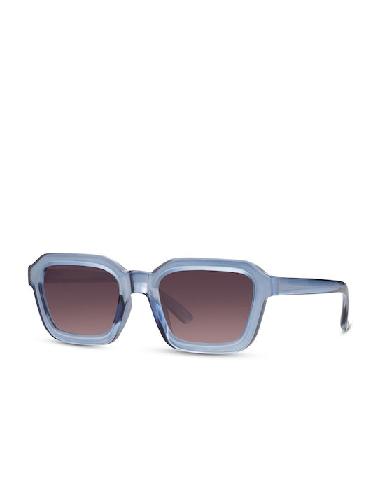 Solo-Solis Sunglasses with Blue Plastic Frame and Brown Gradient Lens NDL6727