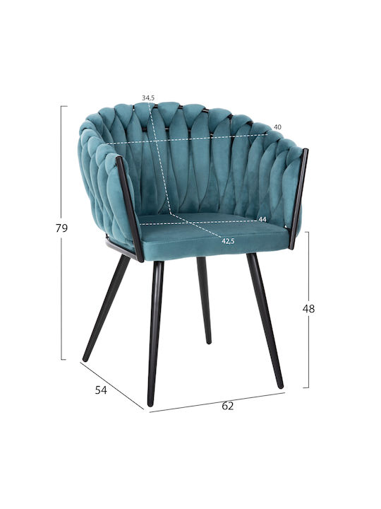 Luanda Stühle Speisesaal Turquoise 1Stück 62x54x79cm