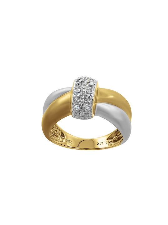 Damen Ring mit Diamanten aus Gold 18K