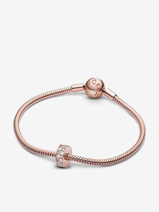 Pandora Charm με Πέτρες από Ροζ Επιχρυσωμένο Ασήμι με Ζιργκόν