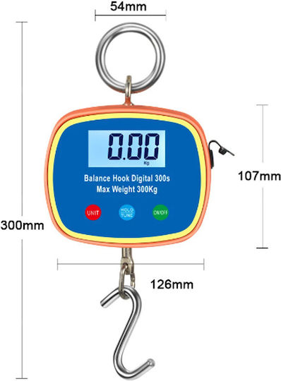 Επαγγελματική Ψηφιακή Ζυγαριά 30x12.6cm Lcd 300kg/0.1kg