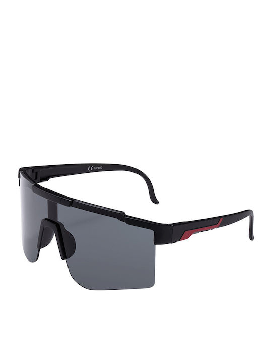 Pervedere Unisex Sunglasses with Black Horn-Rimmed Frame and Gray Lenses 02-5141