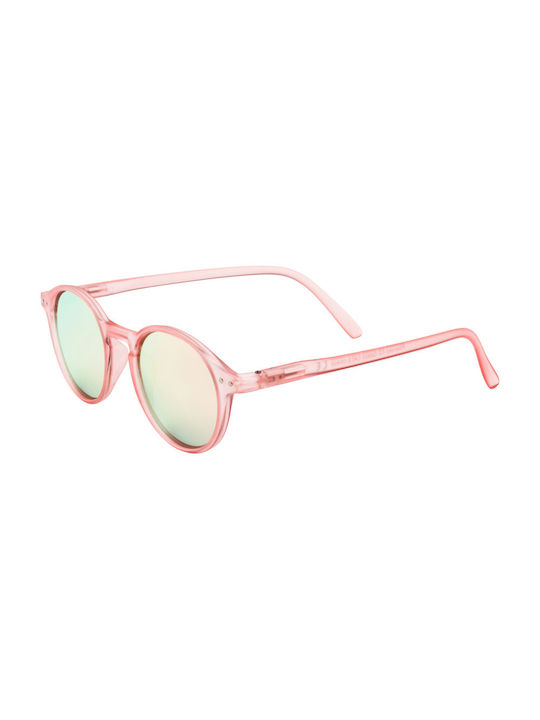 Sunglasses with Pink Plastic Frame and Pink Polarized Mirror Lens 03-2923-6