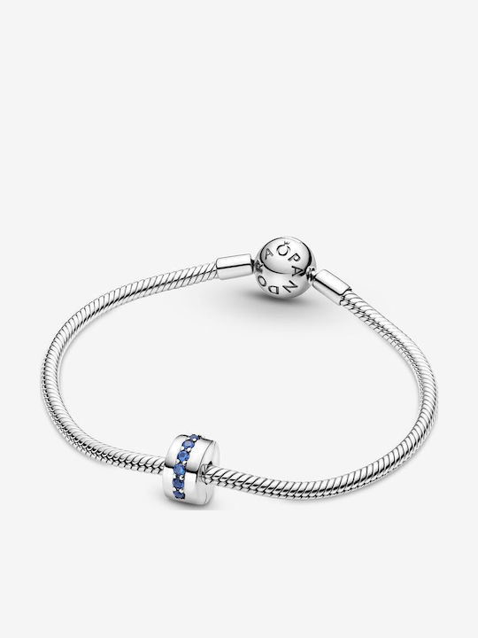 Pandora Charm Cu Pietre Din Argint Placat Cu Aur Roz Albastru
