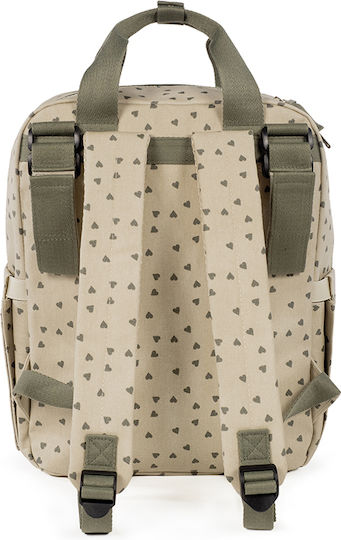 Backpack Changing Bag Poppy Olive Hearts | Walking Mum 1120800324