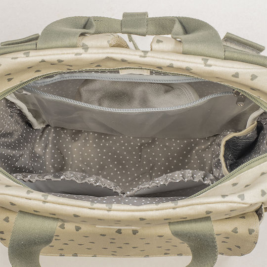 Backpack Changing Bag Poppy Olive Hearts | Walking Mum 1120800324