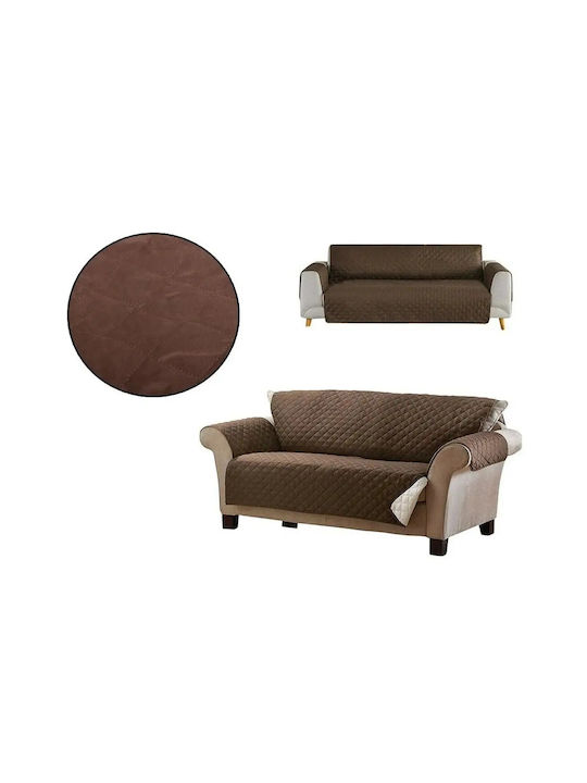 Verk Group Ελαστικό Κάλυμμα Διθέσιου Καναπέ Καφέ 165x240cm