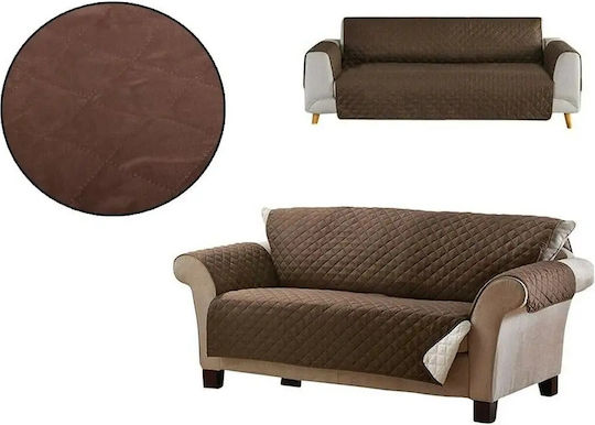 Verk Group Ελαστικό Κάλυμμα Διθέσιου Καναπέ Καφέ 165x240cm