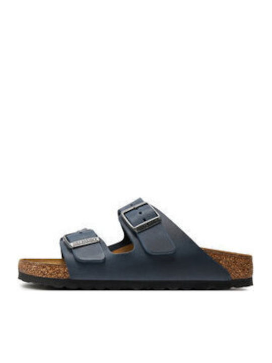 Arizona Leather Women's Flat Sandals in Blue Color Narrow Fit