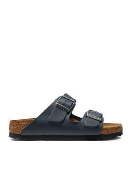 Arizona Leather Women's Flat Sandals in Blue Color Narrow Fit