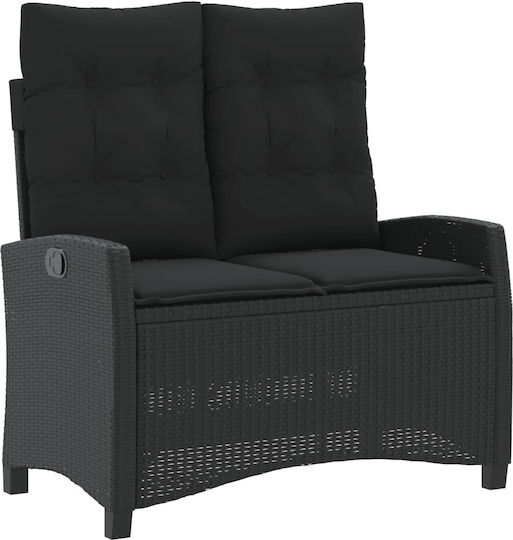 Garten- und Outdoor-Möbelsets 2 Stück Schwarz mit Kissen