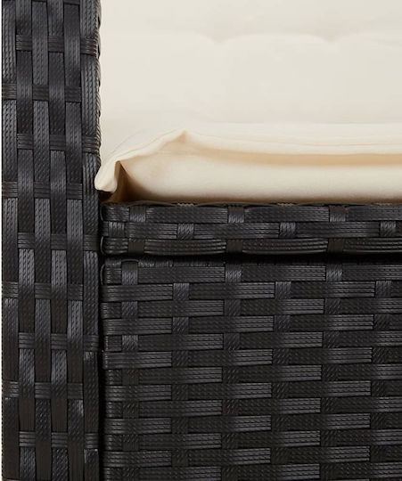 Garten- und Outdoor-Möbelsets 2 Stück Schwarz mit Kissen