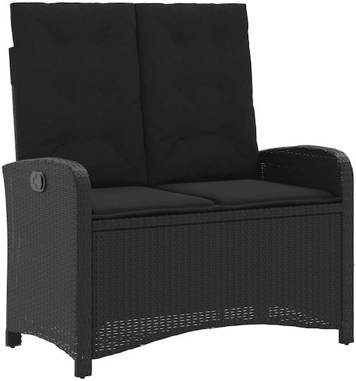 Garten- und Outdoor-Möbelsets 2 Stück Schwarz mit Kissen
