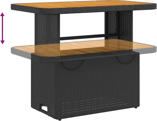 Garten- und Outdoor-Möbelsets 2 Stück Schwarz mit Kissen