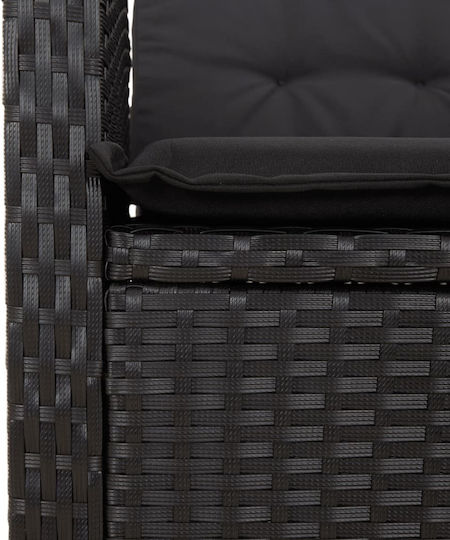 Garten- und Outdoor-Möbelsets 2 Stück Schwarz mit Kissen