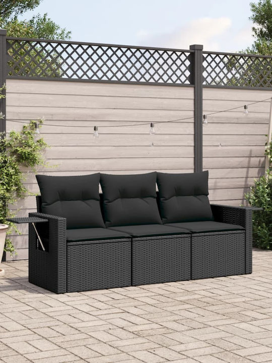 vidaXL Tree-Seater Outdoor Sofa Rattan with Cushions 55x55x69cm