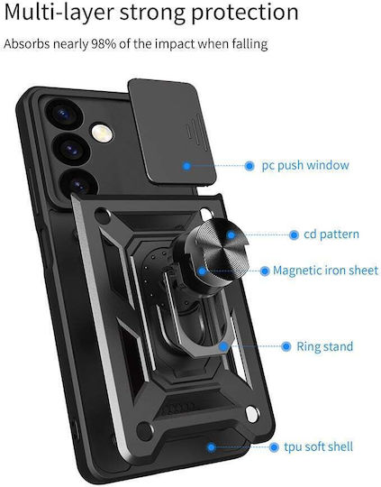 Sonique Umschlag Rückseite Silikon / Kunststoff Schwarz (Realme 10)